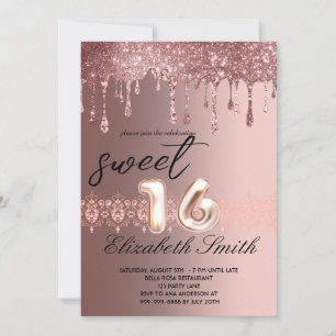 Invitation Elegance Rose Gold Drivers Sweet sixteen