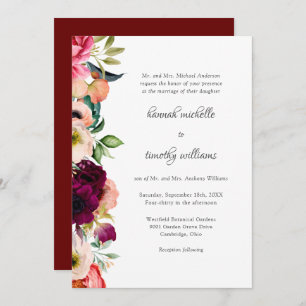 Invitation Elégance Rustique Boho Floral Mariage