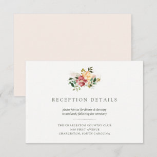 Invitation Élégance Rustique Détails de Réception de Mariag