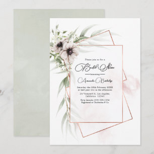 Invitation Élégance Rustique Réception de Mariage Géométrique