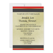 Élégance simple rouge, noir et or