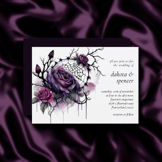 Invitation Élégance Spiderweb | Déplaisant Beau Rose Floral