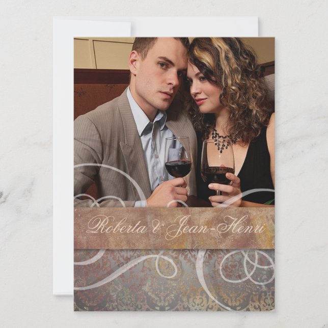 Invitation Élégance toscane vintage italienne Enregistrez la  (Devant)