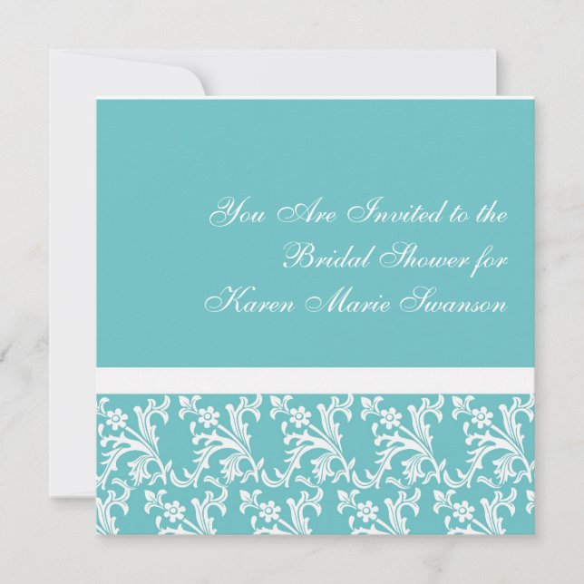 Invitation Elégance Turquoise & Blanc (Devant)