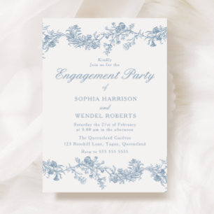 Invitation Élégance vintage : Partie d'engagement floral clas