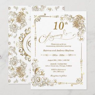 Invitation Élégant 10e Anniversaire