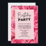 Invitation Élégant 17ème anniversaire Floral Roses Rose<br><div class="desc">Élégant 17e anniversaire Floral rose Roses Fête Invitation</div>