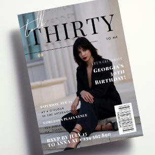Invitation Élégant 30e anniversaire Couverture de magazine ph