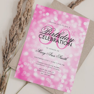 Invitation Élégant 30e anniversaire Glam Hot rose Shimmer Lum