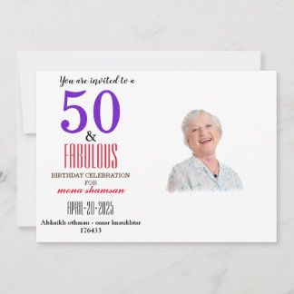 Invitation Elegant 50 & Fabulous Birthday