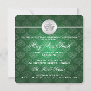 Invitation Élégant 50e anniversaire du Parti Royal Crown Gree