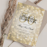 Invitation Elégant 50e anniversaire Glam Gold Shimmer lumière<br><div class="desc">Elégant 50e anniversaire de fête Shimmer Lights modèle d'invitation. Doté de lumières scintillantes modernes. Idéal pour les 30ème,  40ème,  50ème,  60ème et 70ème anniversaire et plus !</div>