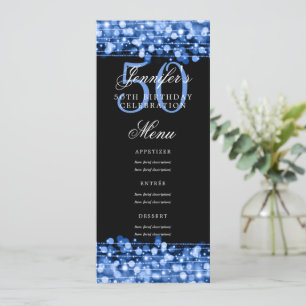 Invitation Elégant 50e anniversaire Menu de fête Lumières mar