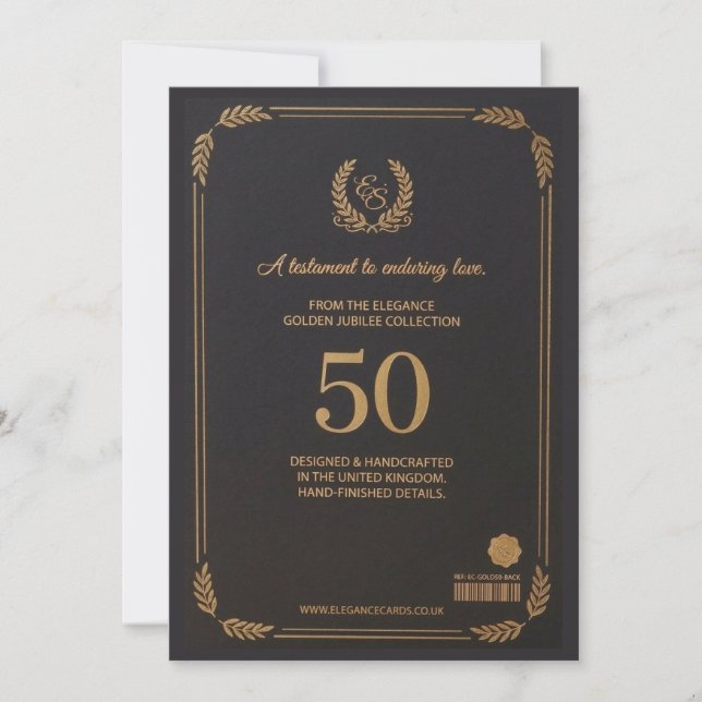 Invitation Elegant 50th Wedding Anniversary Card (Devant)