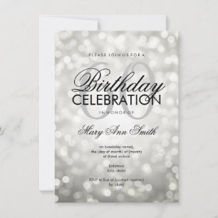 Invitation Élégant 60e anniversaire de fête Lumières Parties 