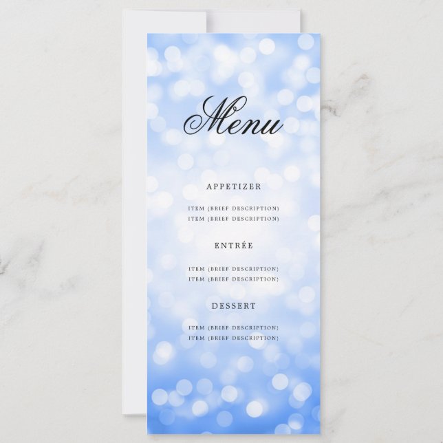 Invitation Elégant 60e anniversaire Menu de fête Marine Blue  (Dos)