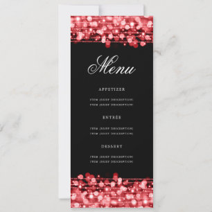 Invitation Élégant 60e Anniversaire Menu Rouge