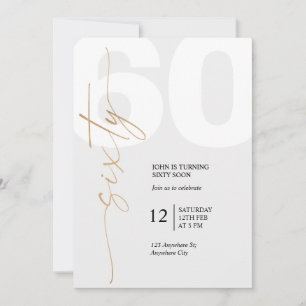 Invitation Elégant 60e Anniversaire Noir et Or