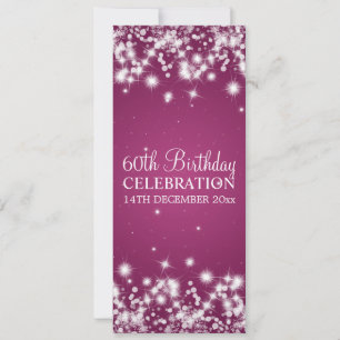 Invitation Elegant 60th Birthday Party Winter Sparkle Berry