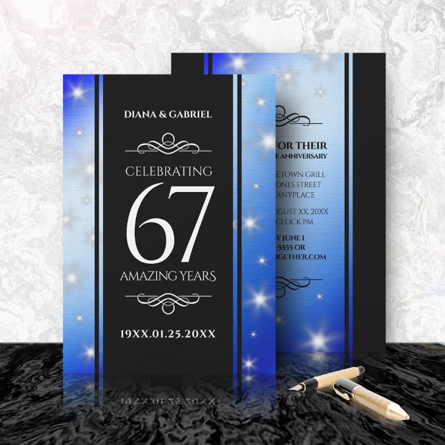 Invitation Élégant 67e anniversaire Mariage de Star Sapphire (Créateur téléchargé)