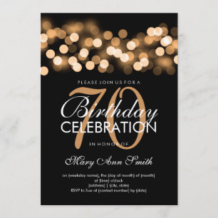 Invitation Elégant 70e anniversaire Gold Hollywood Glam