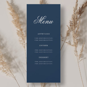 Invitation Elégant 70e Anniversaire Menu Gold Navy Blue