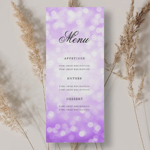 Invitation Elégant 70e Anniversaire Menu Purple Bokeh