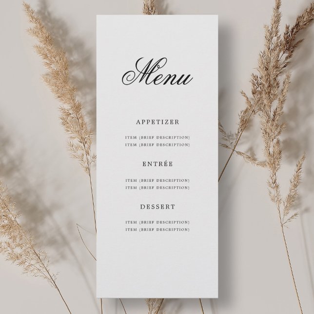 Invitation Elégant 70ème Soixante-Dix Anniversaire Menu (Elegant 70th Seventy Birthday Party Menu Invitation)
