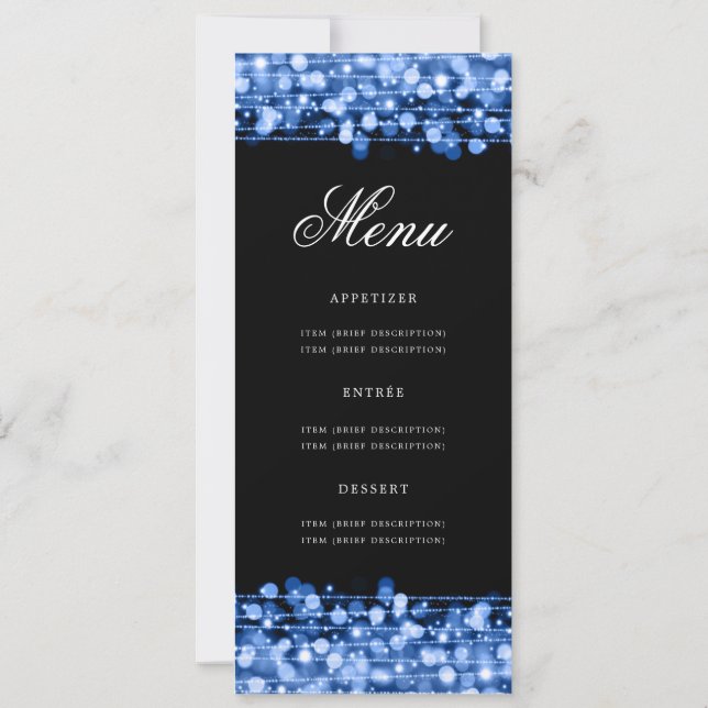 Invitation Elégant 80e anniversaire Menu de fête Marine Bleu (Dos)