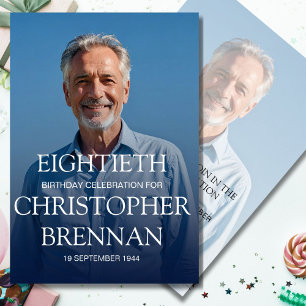 Invitation Elégant 80e anniversaire pour hommes Photo Celebra