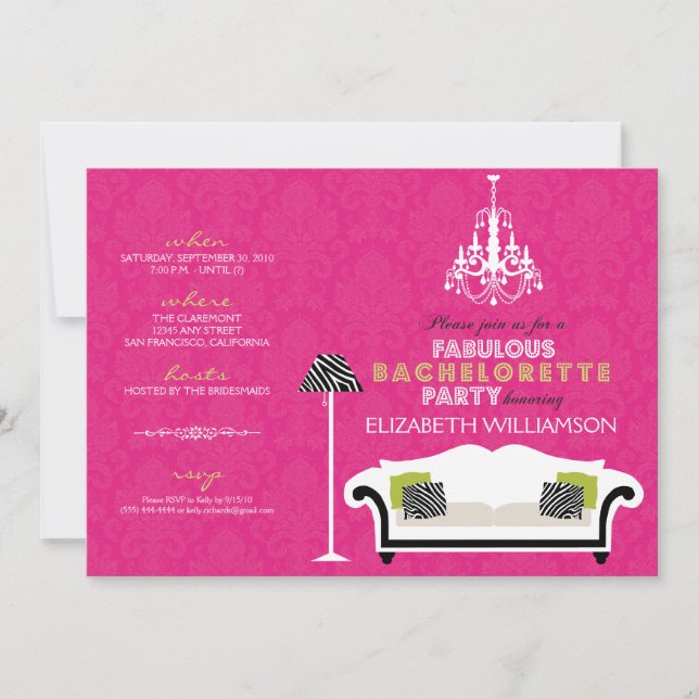 Invitation élégant à la décoration Zebra Decor (fu (Devant)