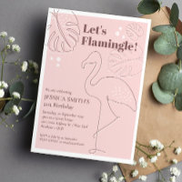 Élégant Abstrait Lets Flamingle Anniversaire