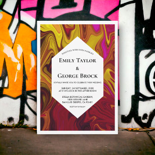 Invitation Elégant Abstrait peinture à l'huile Mariage d'art