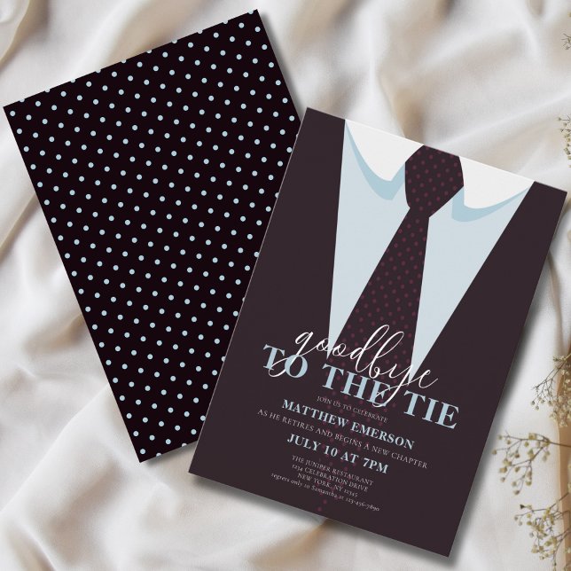 Invitation Élégant adieu amusant à la Cravate retraite mascul (Créateur téléchargé)