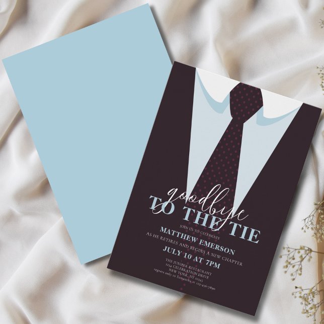 Invitation Élégant adieu amusant à la Cravate retraite mascul (Créateur téléchargé)