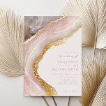 Invitation Élégant Agate de Pierre Marbre Chic Mariage<br><div class="desc">Faire-part de mariage minimaliste avec agate marbre pierre arrière - plan et design graphique chic simple.</div>