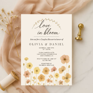 Invitation Élégant Amour en Fleur Baño de Couple Bohème