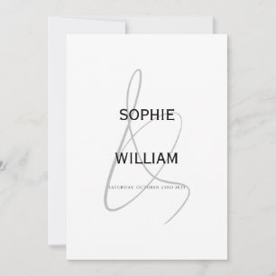 Invitation Élégant Ampersand minimaliste Mariage moderne