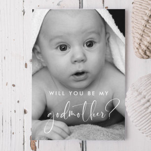 Invitation Elegant and modern Godmother proposal photo card