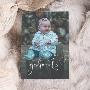Invitation Elegant and modern Godparents proposal photo card
