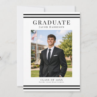 Invitation Elegant and modern Graduate Announcement Photo Car