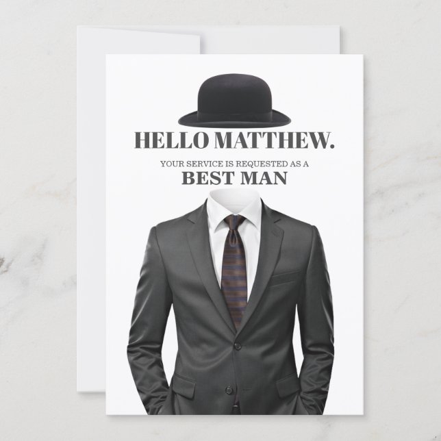 Invitation Elegant and Modern Wedding Best Man Proposal Card (Devant)