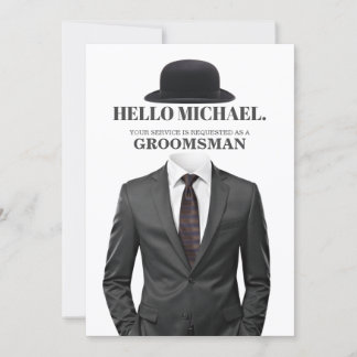 Invitation Elegant and Modern Wedding Groomsman Proposal Card