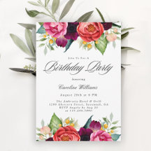 Élégant Anniversaire Adulte Floral Rustique pour E
