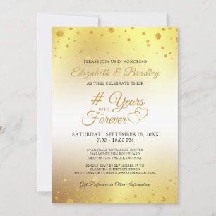 Invitation Élégant Anniversaire # ANNÉES DANS L'or FOREVER