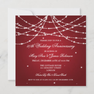 Invitation Élégant Anniversaire de Mariage Chaîne d'Étoiles R