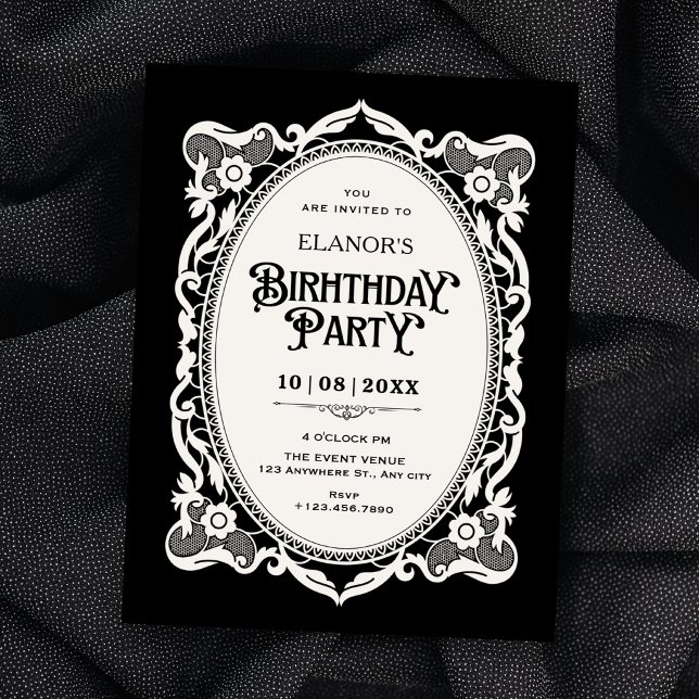 Invitation élégant anniversaire gothique (Créateur téléchargé)