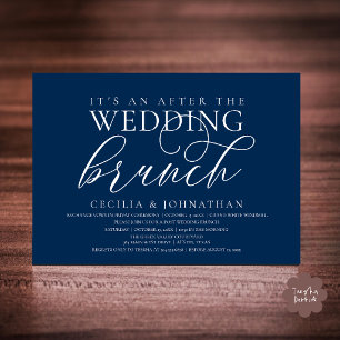 Invitation Élégant Après le Brunch de Mariage, Classe Bleu Ma