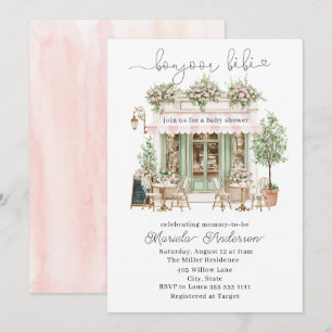 Invitation Elégant Aquarelle bonjoor Baby shower