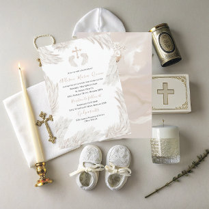 Invitation Elégant Aquarelle moderne Beige Ailes AnInvitation